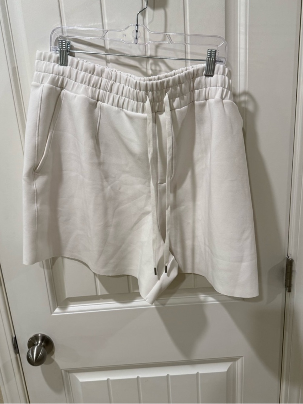 Women’s White Athletic Drawstring Shorts